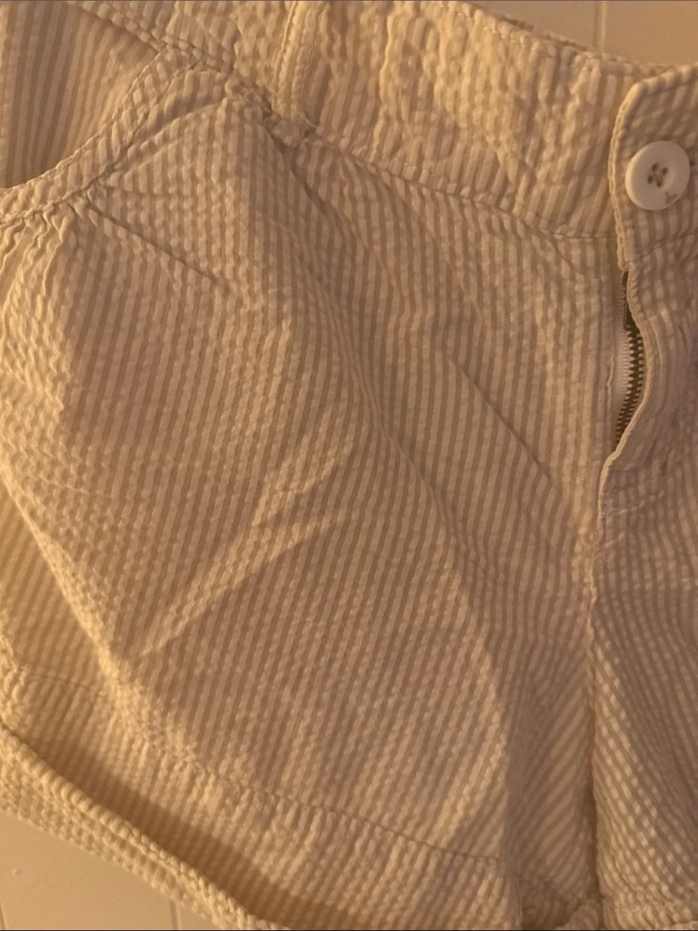 American Eagle Outfitters Cream and tan Seersucker Women's Shorts